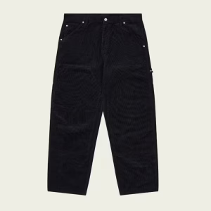 NEEDLE CORD DOUBLE KNEE PANT BLACK