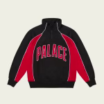 PALACE MEN’S COURTSIDE SWEATSHIRT BLACK TRUEST RED