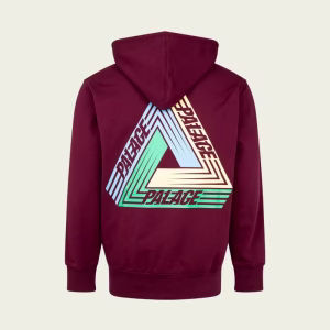 PALACE TRI-DART BURGUNDY DRAWSTRING HOODIE