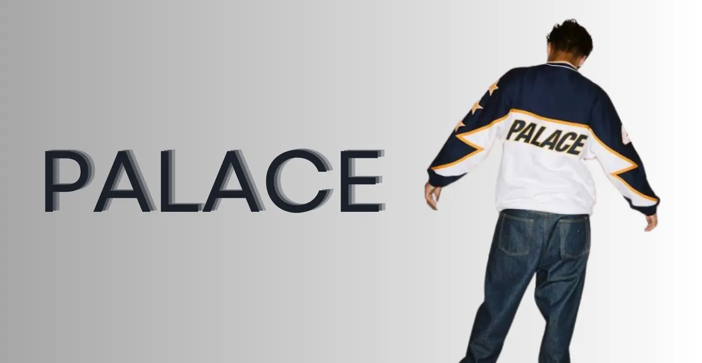 Friends wearing Palace streetwear outfits in an urban UK setting