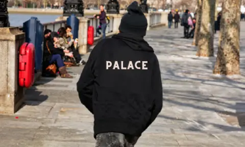 Palace clothing streetwear outfits featuring graphic hoodies, T-shirts, jackets, and tracksuits